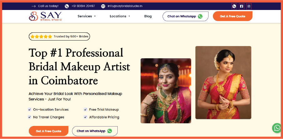 SAY Bridal Studio in Coimbatore